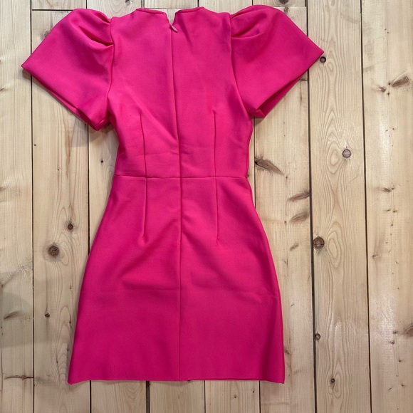 SHEIN Hot Pink Bow-Front Puff Sleeve Mini Dress - Picture 4 of 4